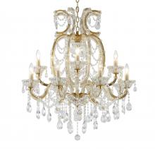 Bethel International Canada LA4307C33BR - 60-Light Satin Brass Chandelier With Clear Hanging Crystals